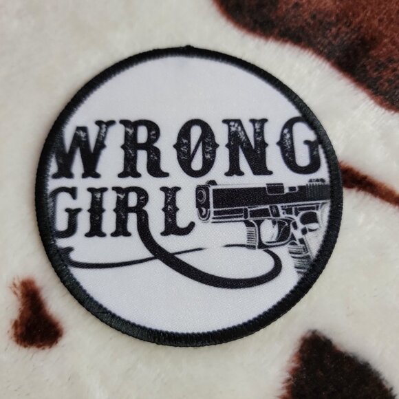 Wrong Girl Western Sublimation DYI Fabric Hat Patch Glue Iron On Sew Hat Patch - Picture 4 of 4